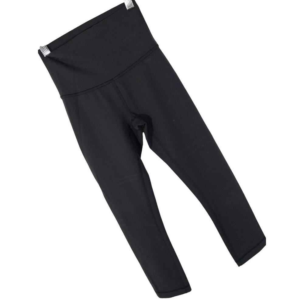 LULULEMON! LUXE RICH BLACK LOGO BACK SUPER SLEEK ATHLETIC LEGGINGS! SZ 2